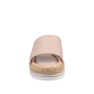 ROSEY ESPADRILLE WEDGE HEELED SLIDE SANDALS - Blush