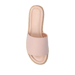 ROSEY ESPADRILLE WEDGE HEELED SLIDE SANDALS - Blush