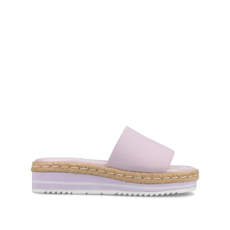 ROSEY ESPADRILLE WEDGE HEELED SLIDE SANDALS IN STATEMENT