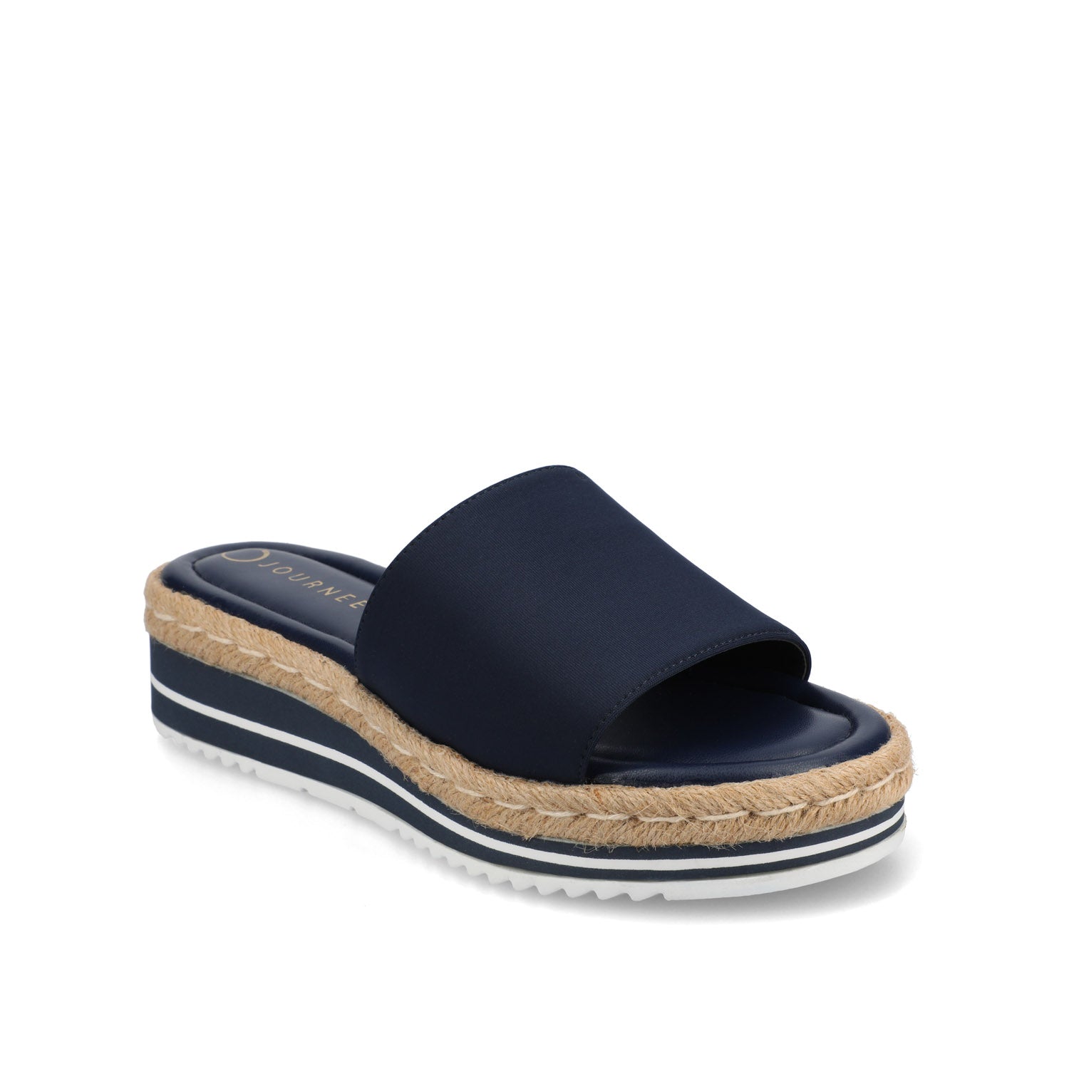ROSEY ESPADRILLE WEDGE HEEL SANDALS IN WIDE - Navy Nubuck