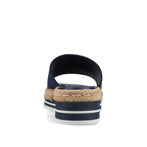 ROSEY ESPADRILLE WEDGE HEEL SANDALS IN WIDE - Navy Nubuck