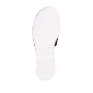 ROSEY ESPADRILLE WEDGE HEEL SANDALS IN WIDE - Navy Nubuck