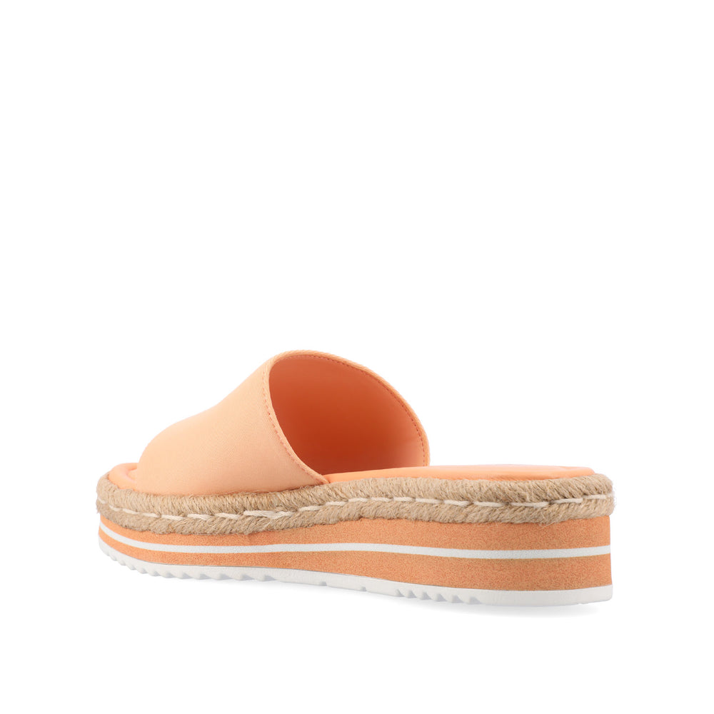 ROSEY ESPADRILLE WEDGE HEELED SLIDE SANDALS IN STATEMENT