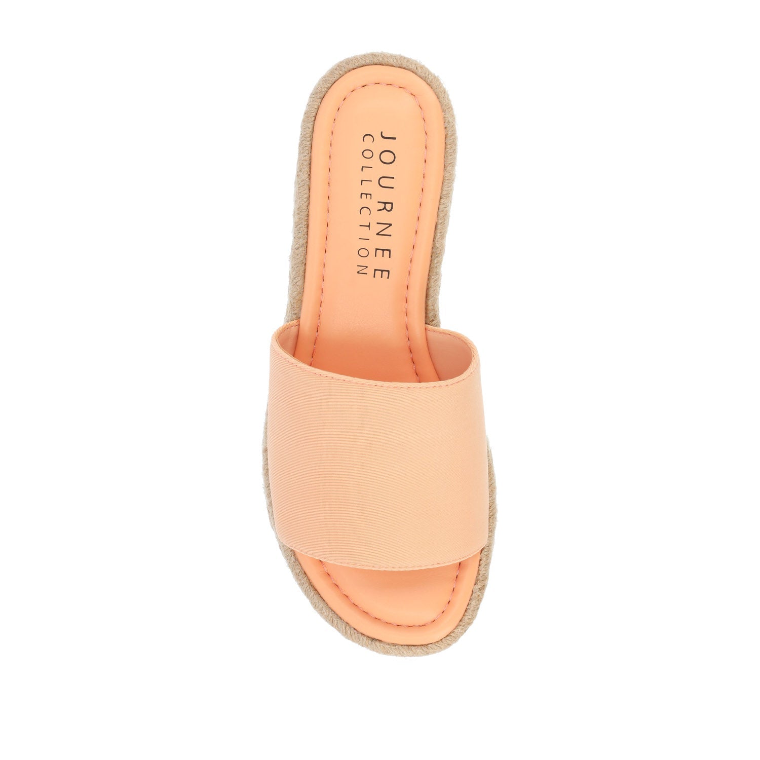 ROSEY ESPADRILLE WEDGE HEELED SLIDE SANDALS IN STATEMENT - Peach
