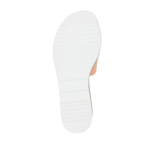 ROSEY ESPADRILLE WEDGE HEELED SLIDE SANDALS IN STATEMENT - Peach