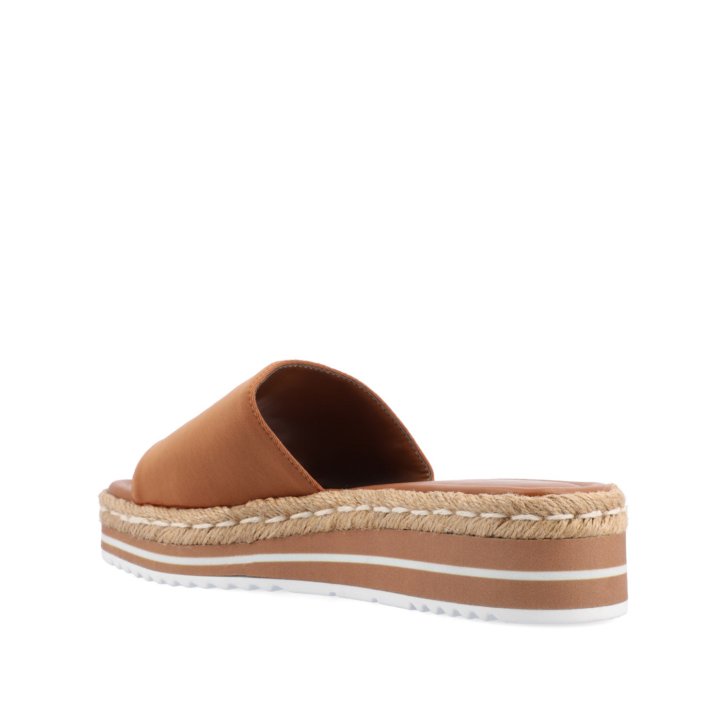 ROSEY ESPADRILLE WEDGE HEELED SLIDE SANDALS - Tan