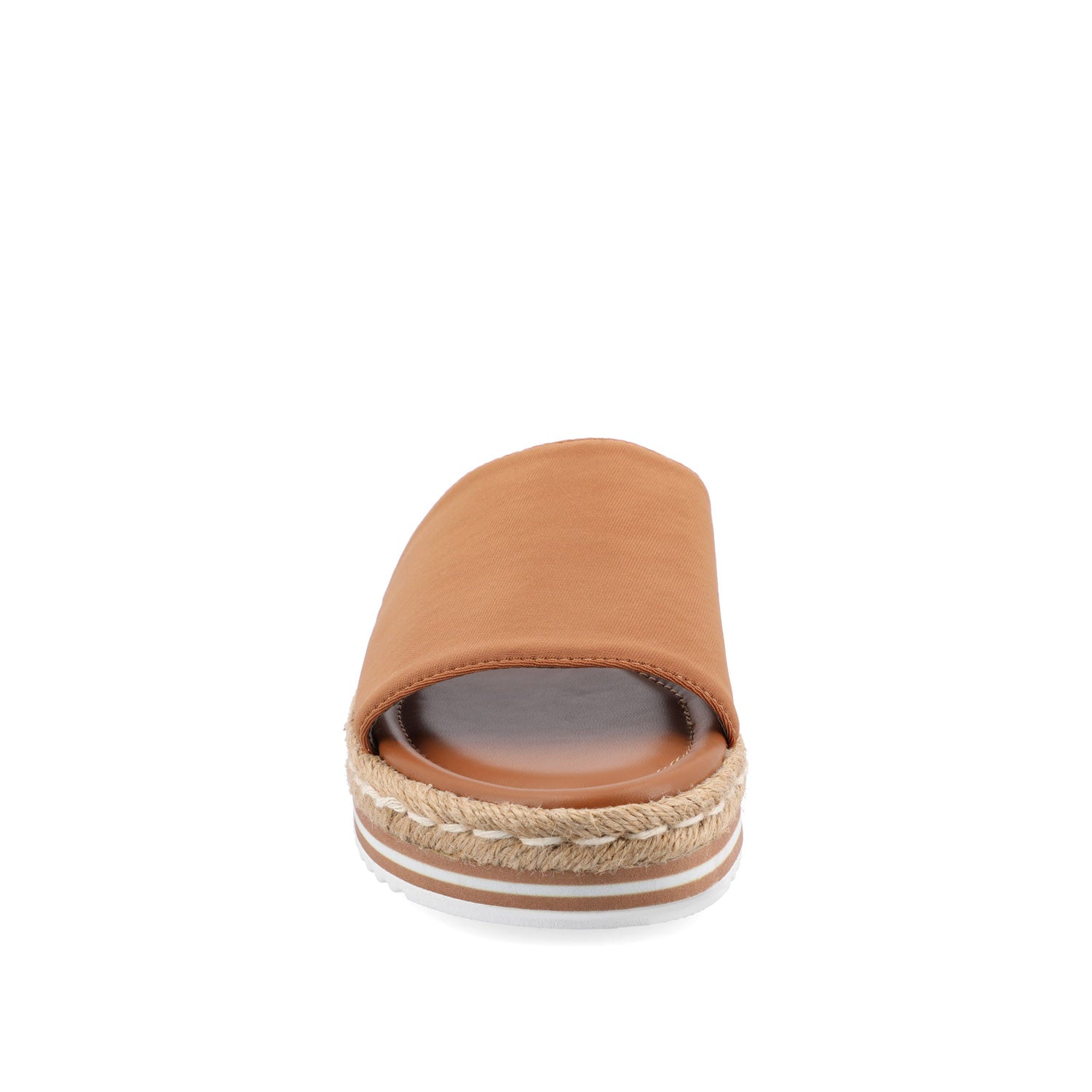 ROSEY ESPADRILLE WEDGE HEELED SLIDE SANDALS - Tan