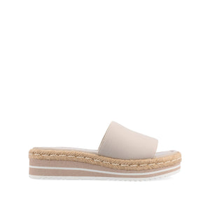 ROSEY ESPADRILLE WEDGE HEELED SLIDE SANDALS - Taupe