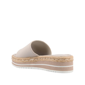 ROSEY ESPADRILLE WEDGE HEELED SLIDE SANDALS - Taupe