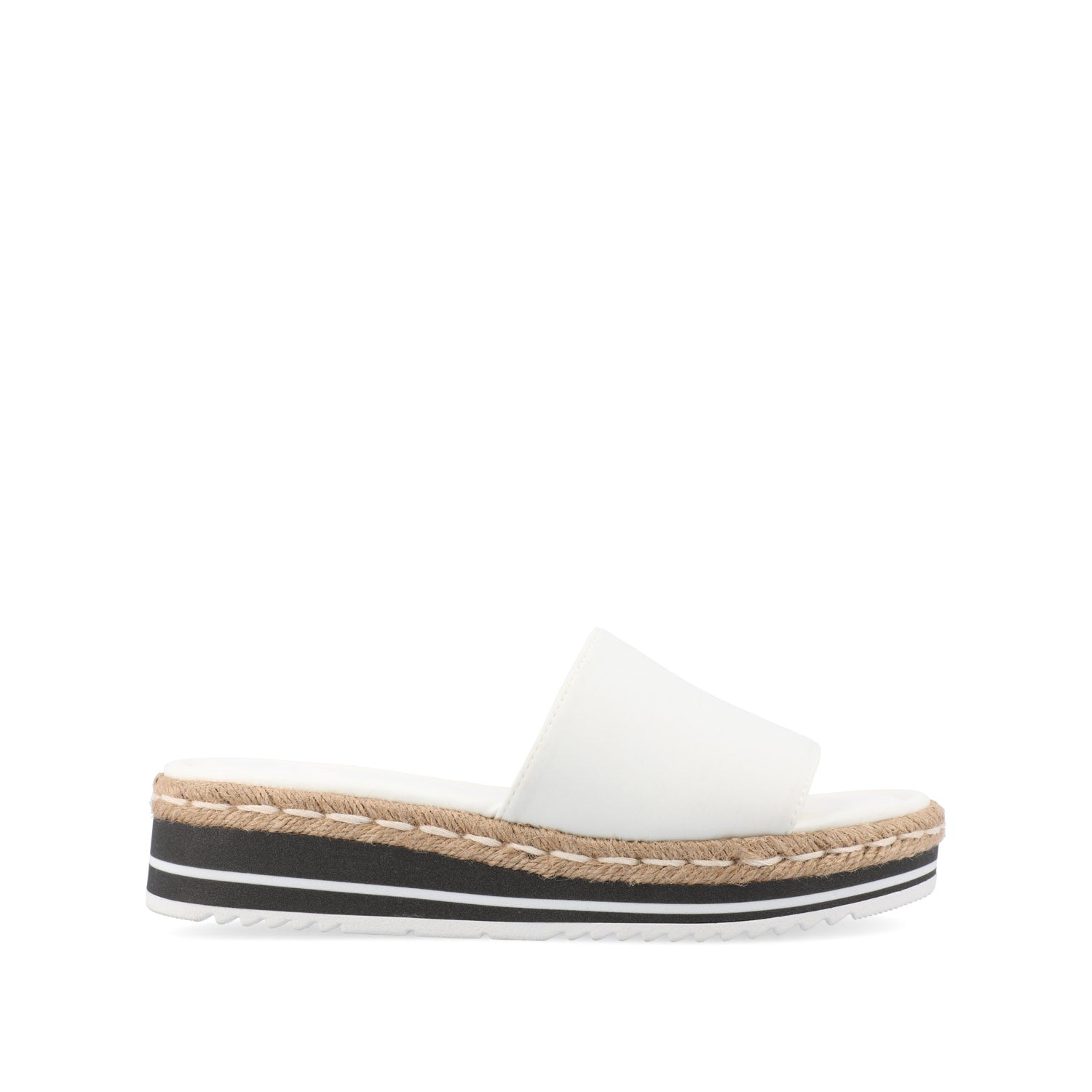 ROSEY ESPADRILLE WEDGE HEELED SLIDE SANDALS - White