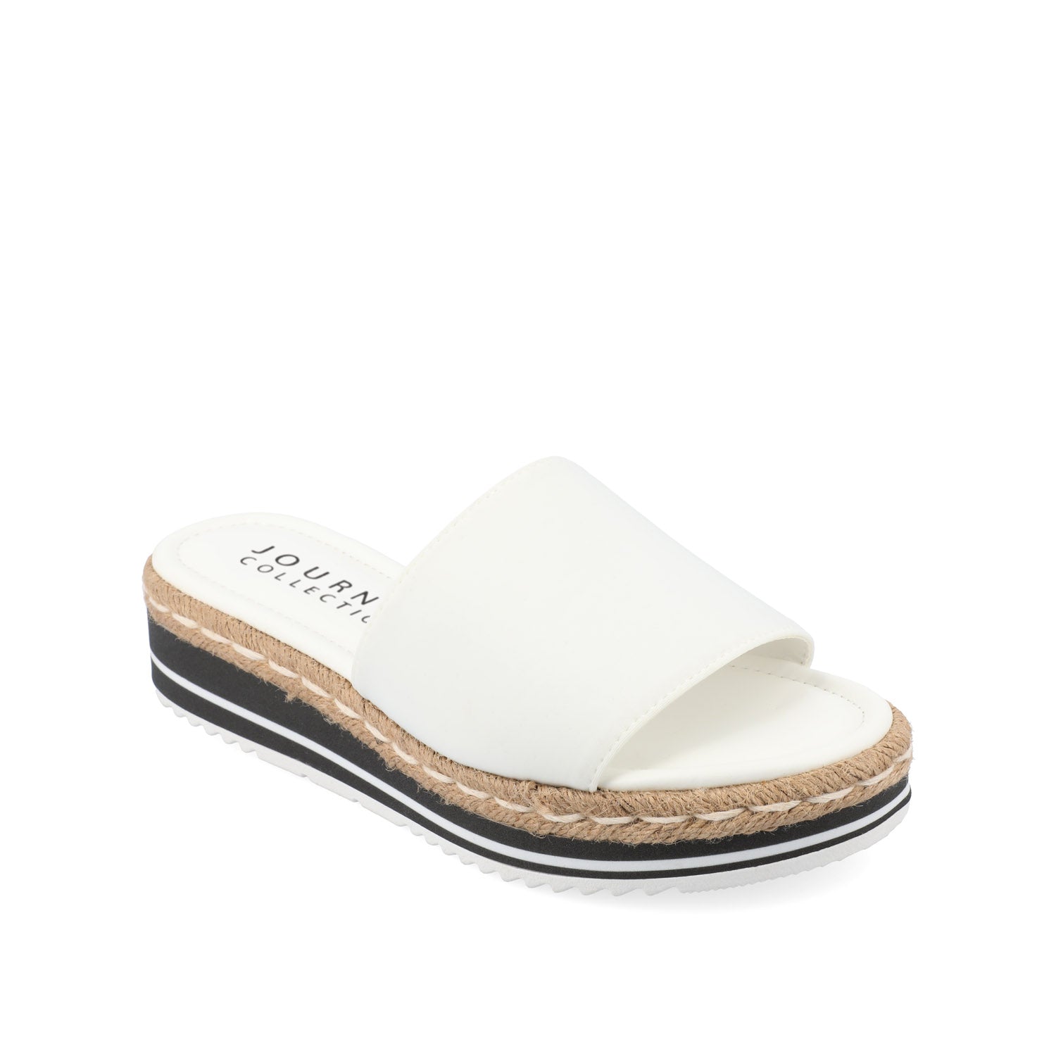 ROSEY ESPADRILLE WEDGE HEELED SLIDE SANDALS - White