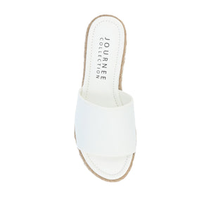 ROSEY ESPADRILLE WEDGE HEELED SLIDE SANDALS - White