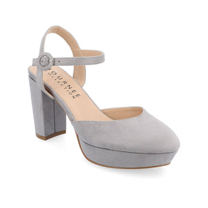 ROSLYNN PLATFORM HEELS IN FAUX SUEDE - Grey