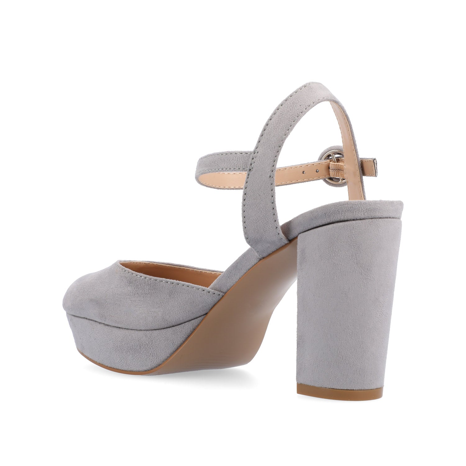 ROSLYNN PLATFORM HEELS IN FAUX SUEDE - Grey