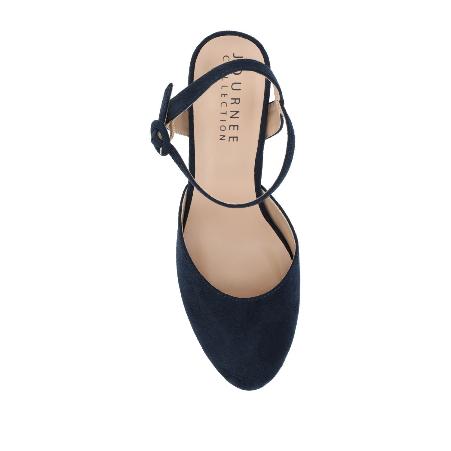 ROSLYNN PLATFORM HEELS IN WIDE - Navy Nubuck