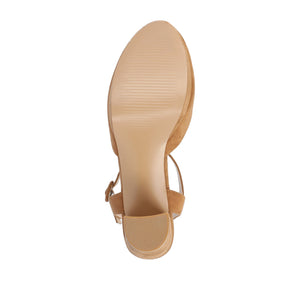 ROSLYNN PLATFORM HEELS IN FAUX SUEDE - Tan