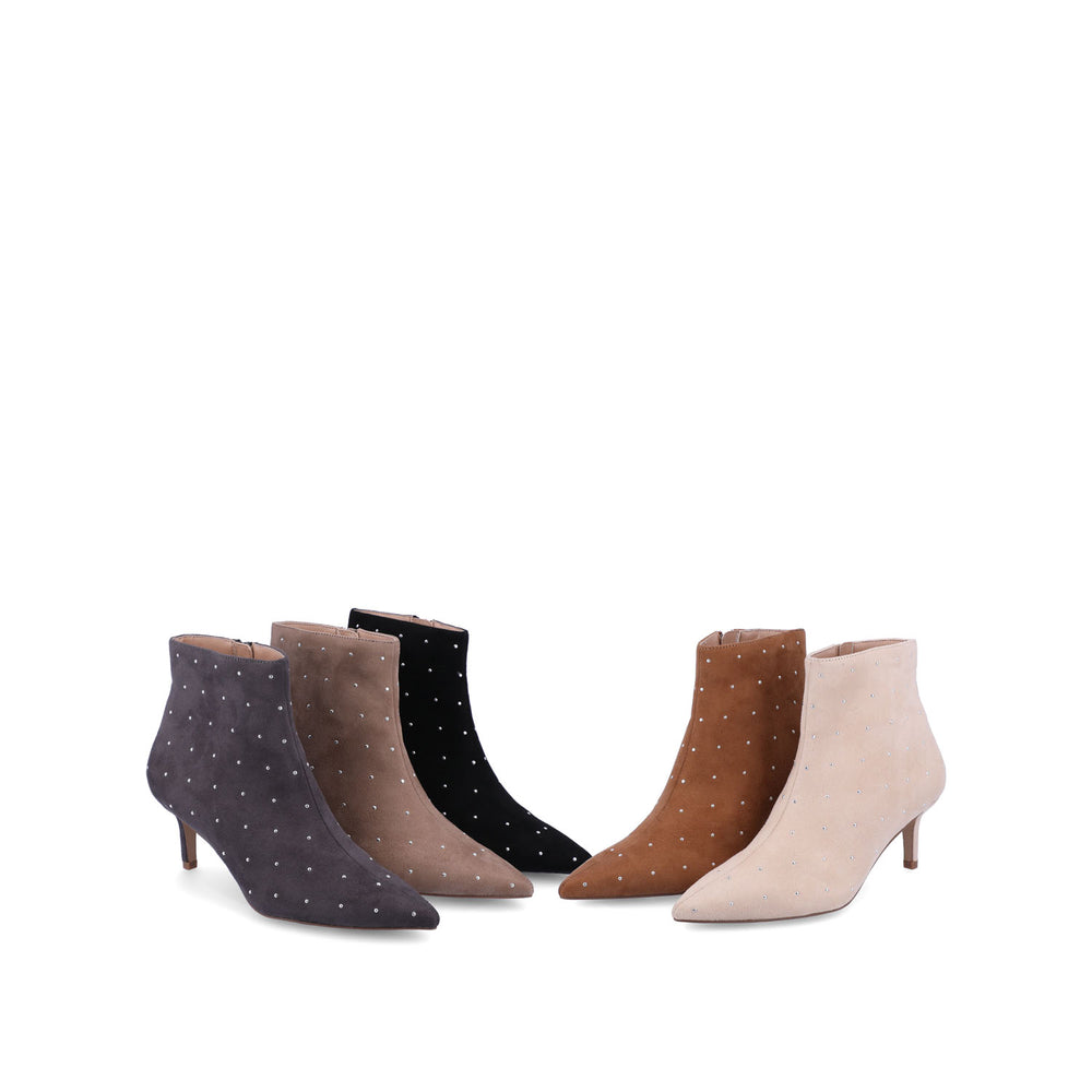 ROSSIA HEELED BOOTIES IN FAUX SUEDE