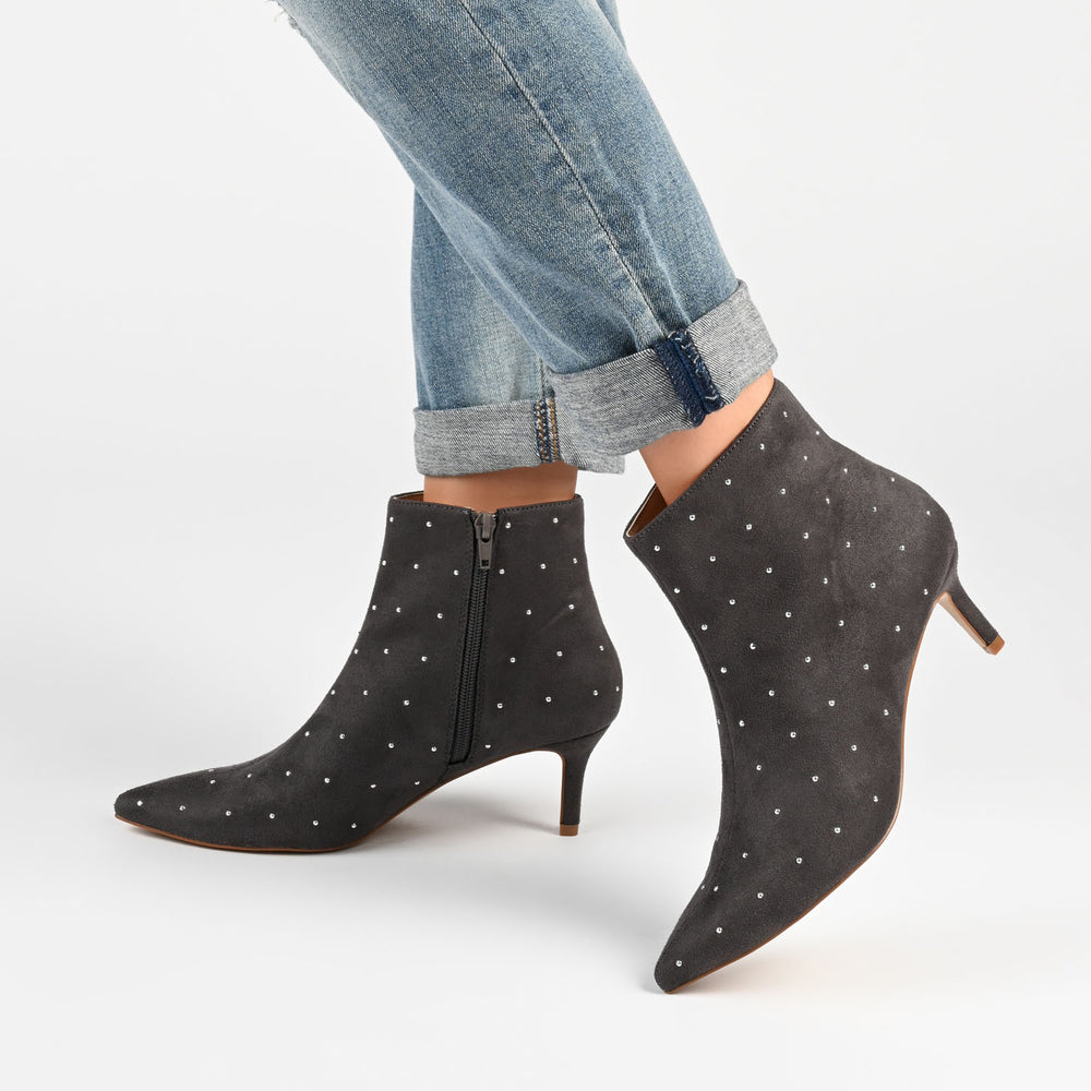 ROSSIA HEELED BOOTIES IN FAUX SUEDE