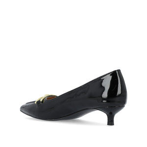 RUMI POINTED TOE KITTEN HEELS IN PATENT - Black