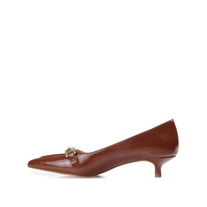 RUMI POINTED TOE KITTEN HEELS IN WIDE - Brown
