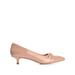 RUMI POINTED TOE KITTEN HEELS IN PATENT - Blush
