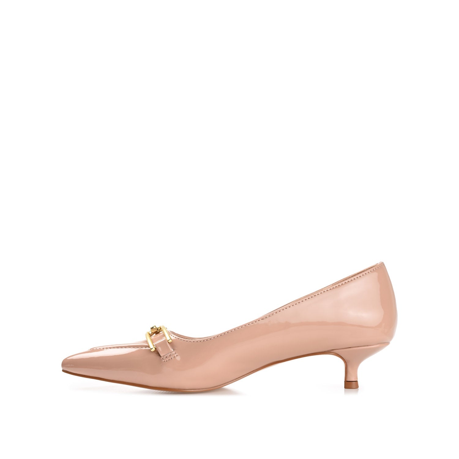 RUMI POINTED TOE KITTEN HEELS IN PATENT - Blush