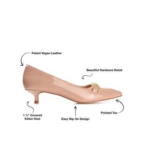 RUMI POINTED TOE KITTEN HEELS IN WIDE - Blush