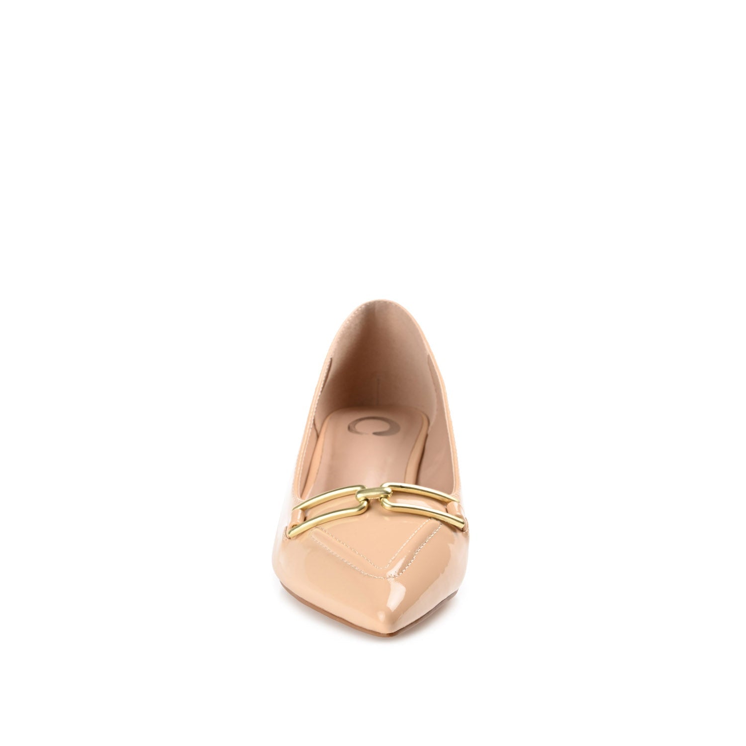 RUMI POINTED TOE KITTEN HEELS IN PATENT - Nude