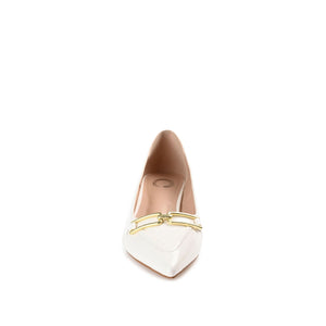 RUMI POINTED TOE KITTEN HEELS IN WIDE - White