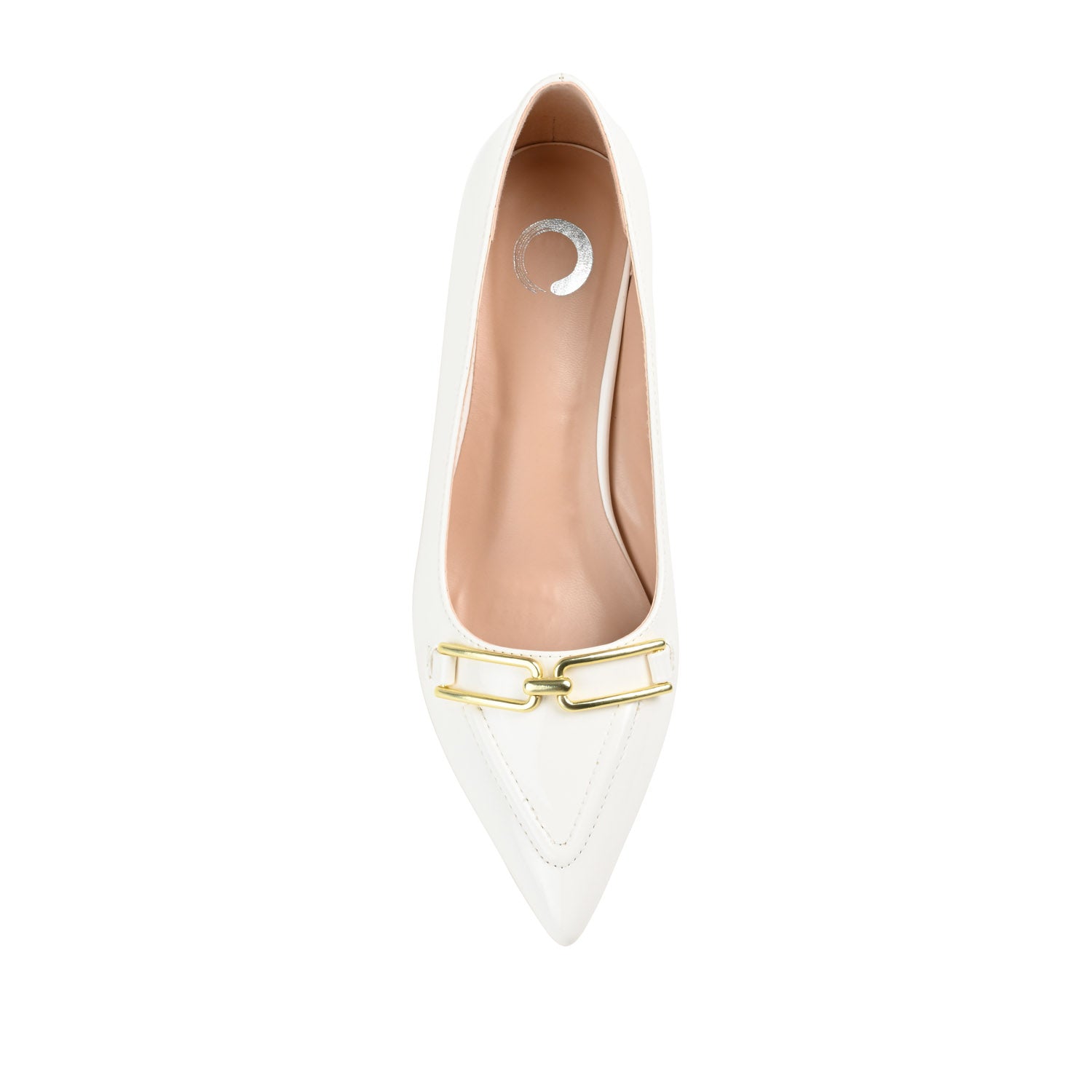 RUMI POINTED TOE KITTEN HEELS IN PATENT - White