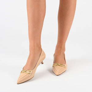 RUMI POINTED TOE KITTEN HEELS IN WIDE - Blush