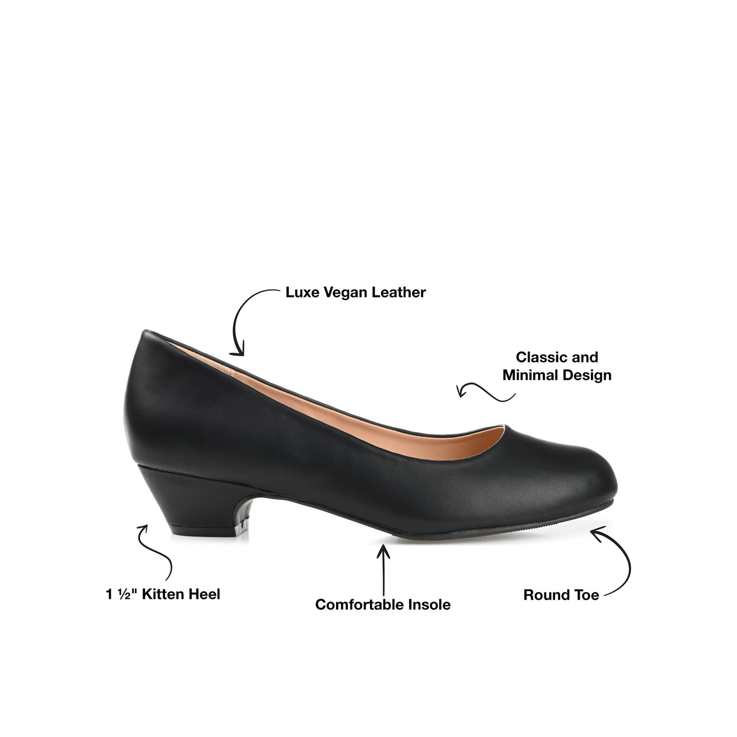 SAAR LOW PUMP HEELS IN NARROW - Black