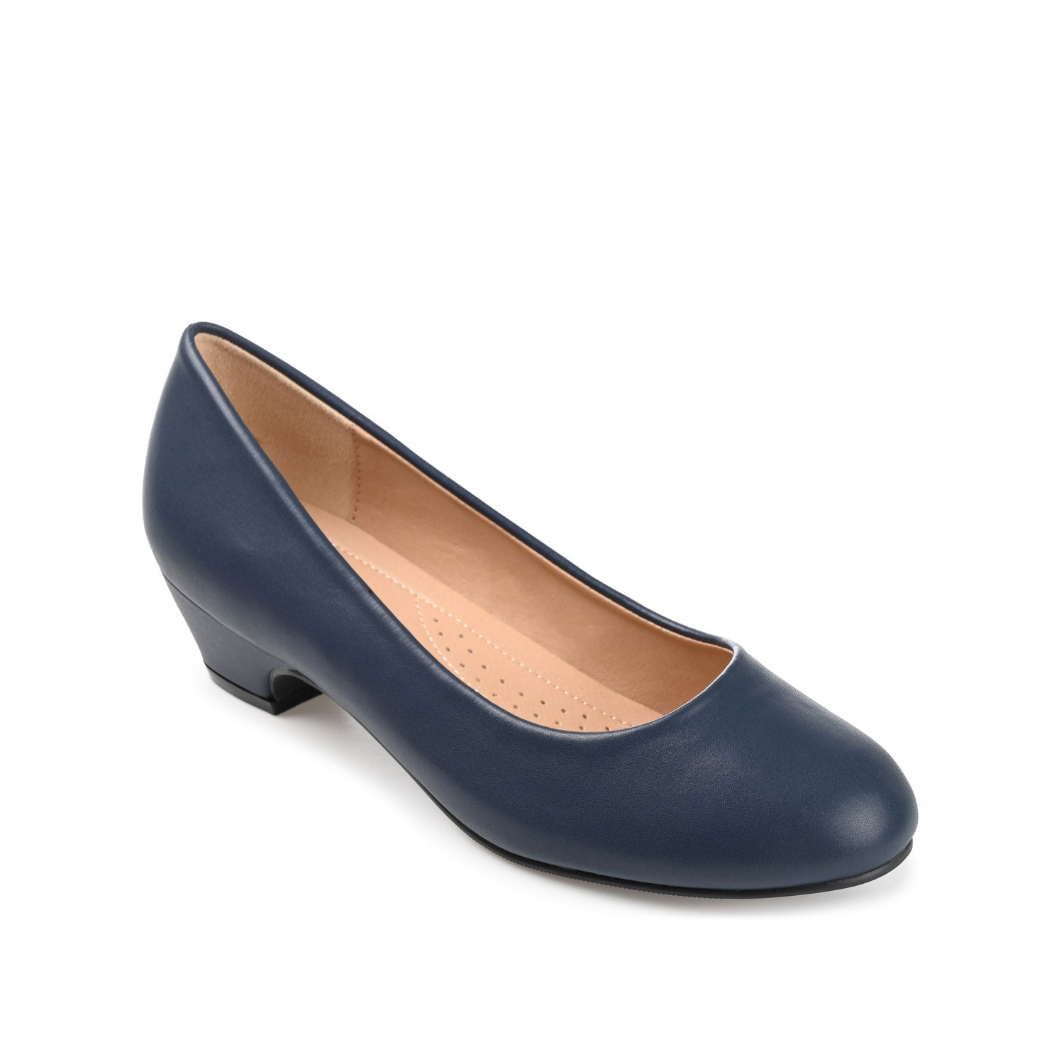 SAAR LOW PUMP HEELS IN VEGAN LEATHER - Navy Nubuck