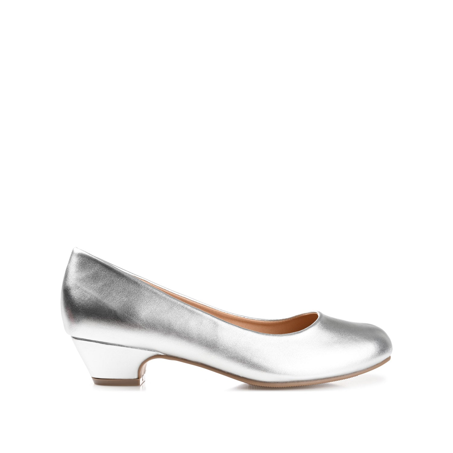 SAAR LOW PUMP HEELS IN VEGAN LEATHER - Silver