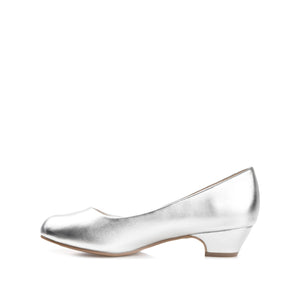 SAAR LOW PUMP HEELS IN VEGAN LEATHER - Silver
