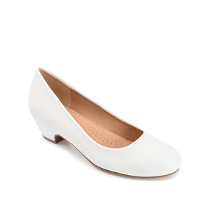 SAAR LOW PUMP HEELS IN VEGAN LEATHER - White