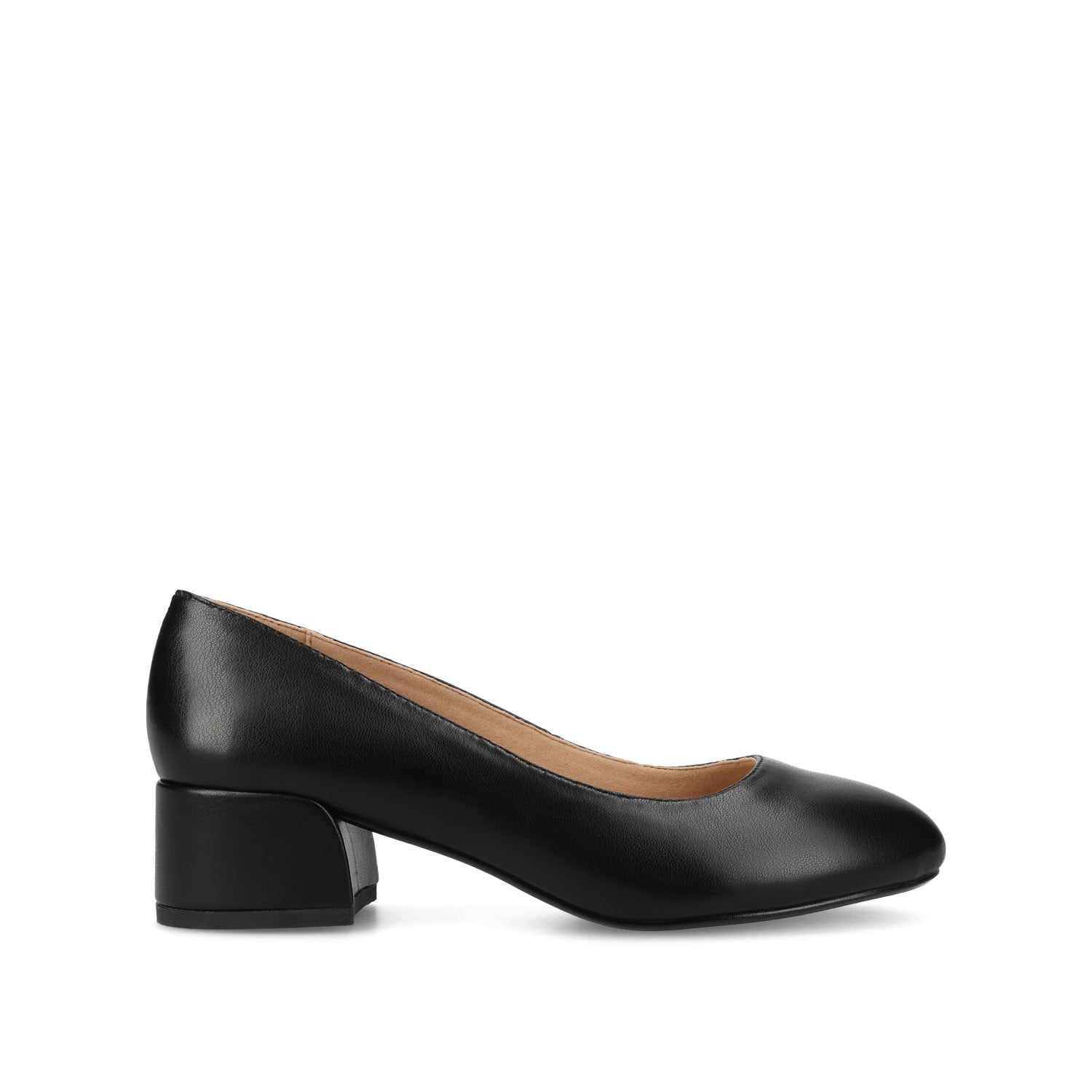 SAAR II BLOCK HEEL PUMPS IN VEGAN LEATHER - Black PU