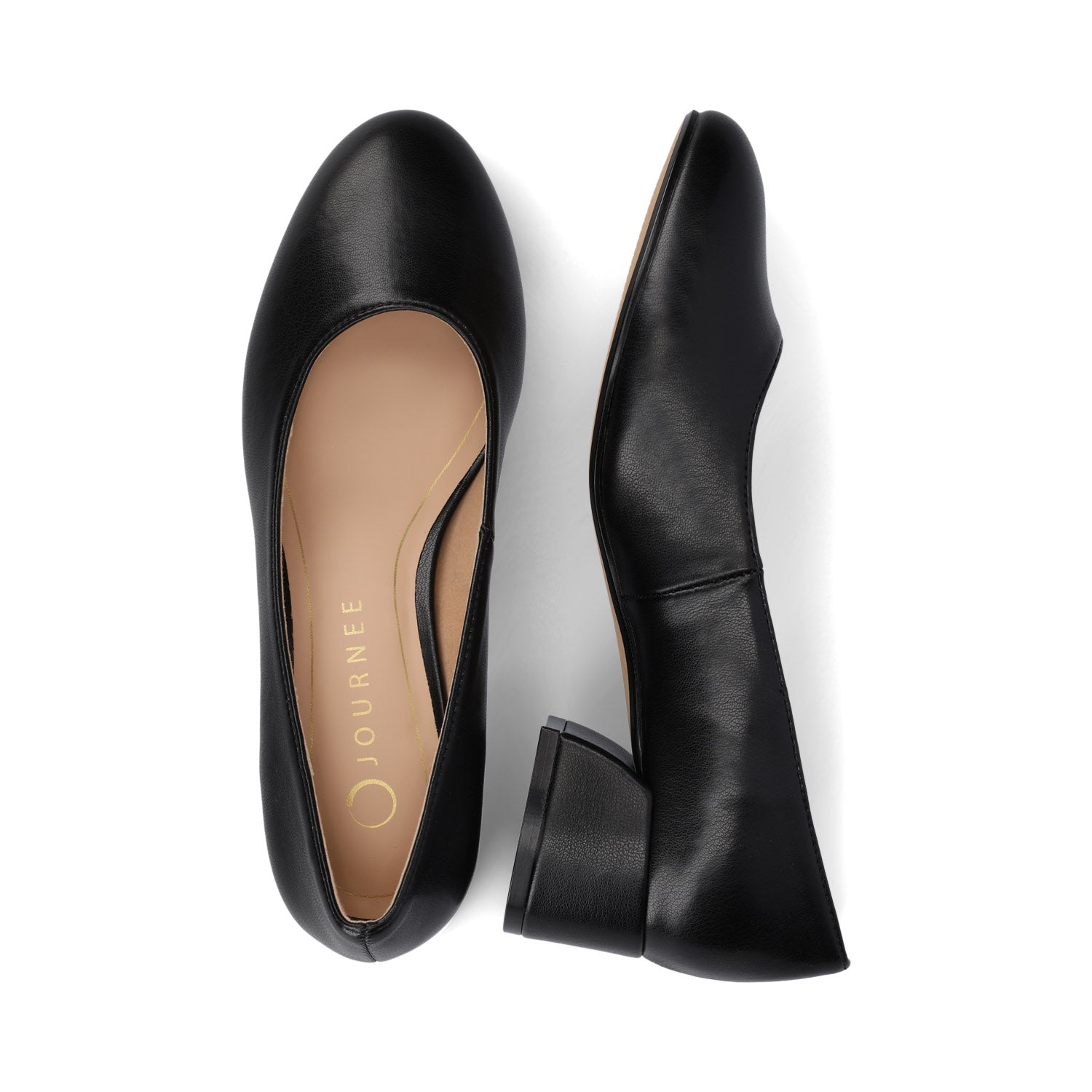 SAAR II BLOCK HEEL PUMPS IN VEGAN LEATHER - Black PU