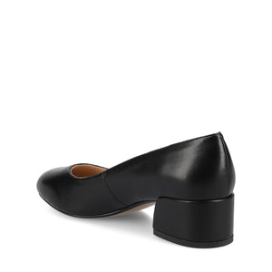 SAAR II BLOCK HEEL PUMPS IN VEGAN LEATHER - Black PU
