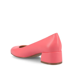 SAAR II BLOCK HEEL PUMPS IN VEGAN LEATHER - Coral PU
