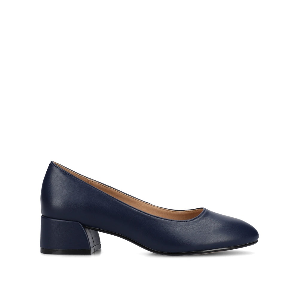 SAAR II BLOCK HEEL PUMPS IN FAUX LEATHER