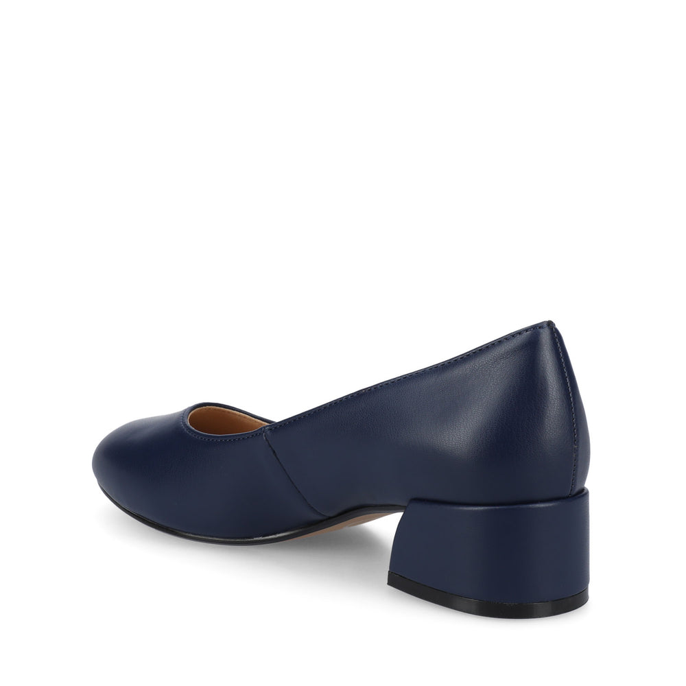 SAAR II BLOCK HEEL PUMPS IN FAUX LEATHER