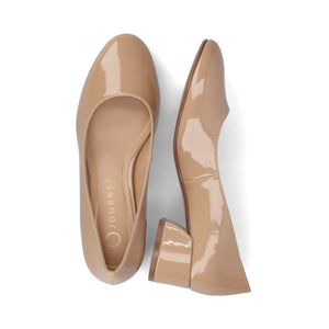 SAAR II LOW PUMP HEELS IN PATENT - Nude Patent
