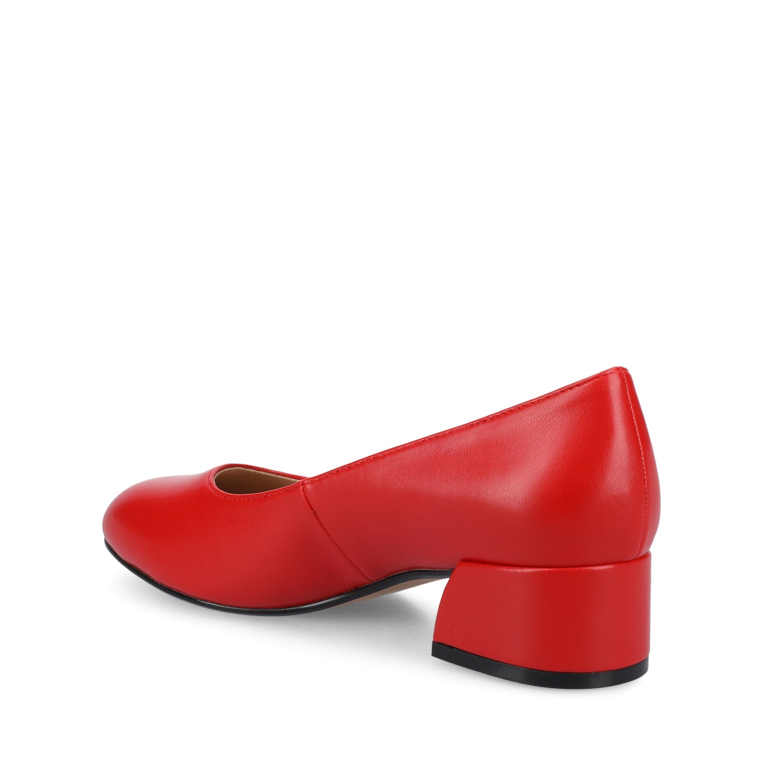 SAAR II BLOCK HEEL PUMPS IN VEGAN LEATHER - Red PU