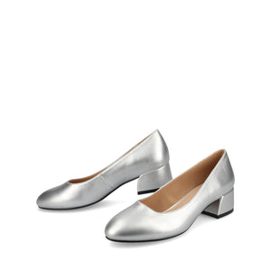 SAAR II LOW PUMP HEELS IN PATENT - Silver PU