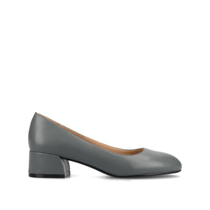 SAAR II BLOCK HEEL PUMPS IN VEGAN LEATHER - Slate PU