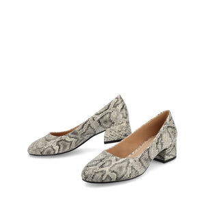 SAAR II BLOCK HEEL PUMPS IN VEGAN LEATHER - Snake