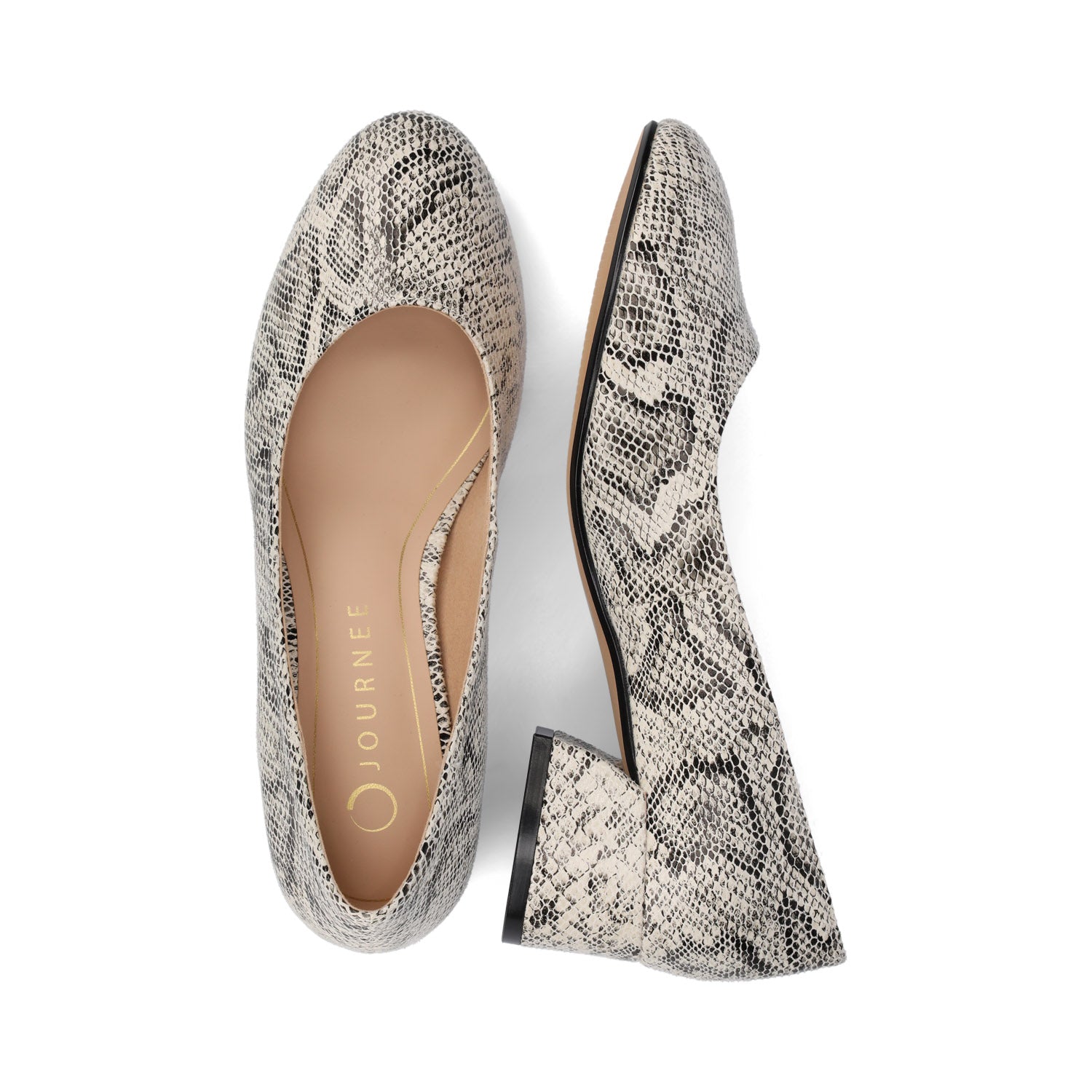 SAAR II BLOCK HEEL PUMPS IN VEGAN LEATHER - Snake