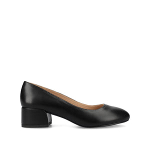 SAAR II VEGAN LEATHER PUMP HEELS IN WIDE - Black PU