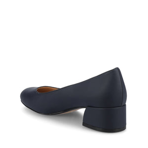 SAAR II VEGAN LEATHER PUMP HEELS IN WIDE - Navy PU
